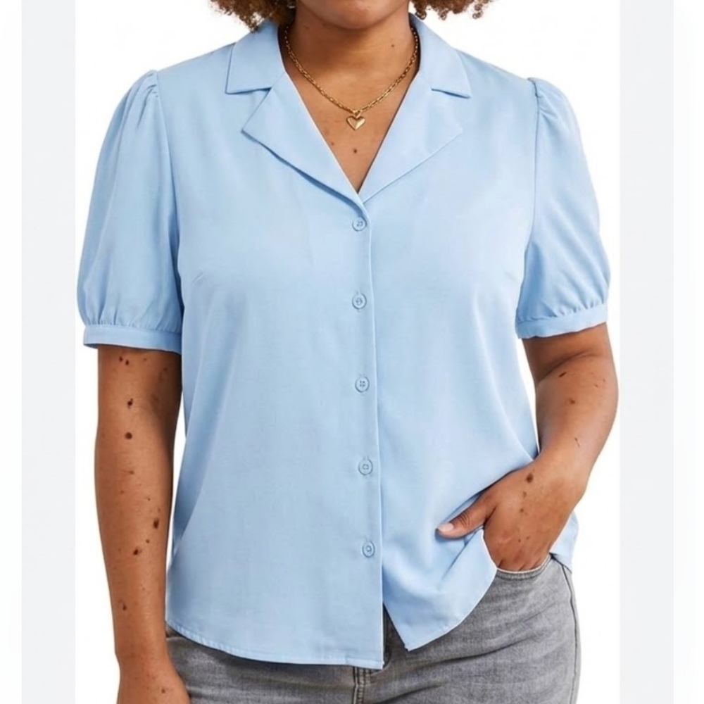 Grace Karin Light Blue Dress Shirt Size 2XL